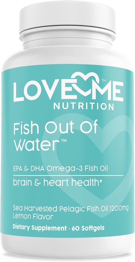 Fish Oil Omega 3 Supplement – Burpless & Supports Heart Health (60 Servings) - EPA & DHA Omega-3 Fatty Acids Brain, Eye, Skin & Joint Health – Natural, Fish Oil Capsules
