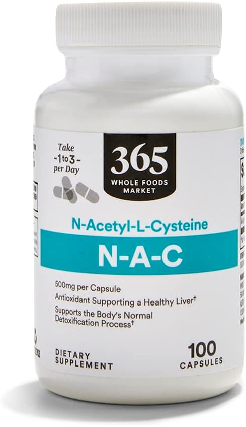 365 poolt Whole Food Market, N-atsetüül L-Cysteine 500mg, 100 Count