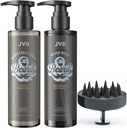 JVR Beard Wash and Beard Conditioner for Men, Beard Shampoo Cleanse and Reduces Frizz, Soften & Strongs, Organic with Coconut, Aloe, Provides Shine for Dry & Coarse Beards, Beard Care (6,7oz)