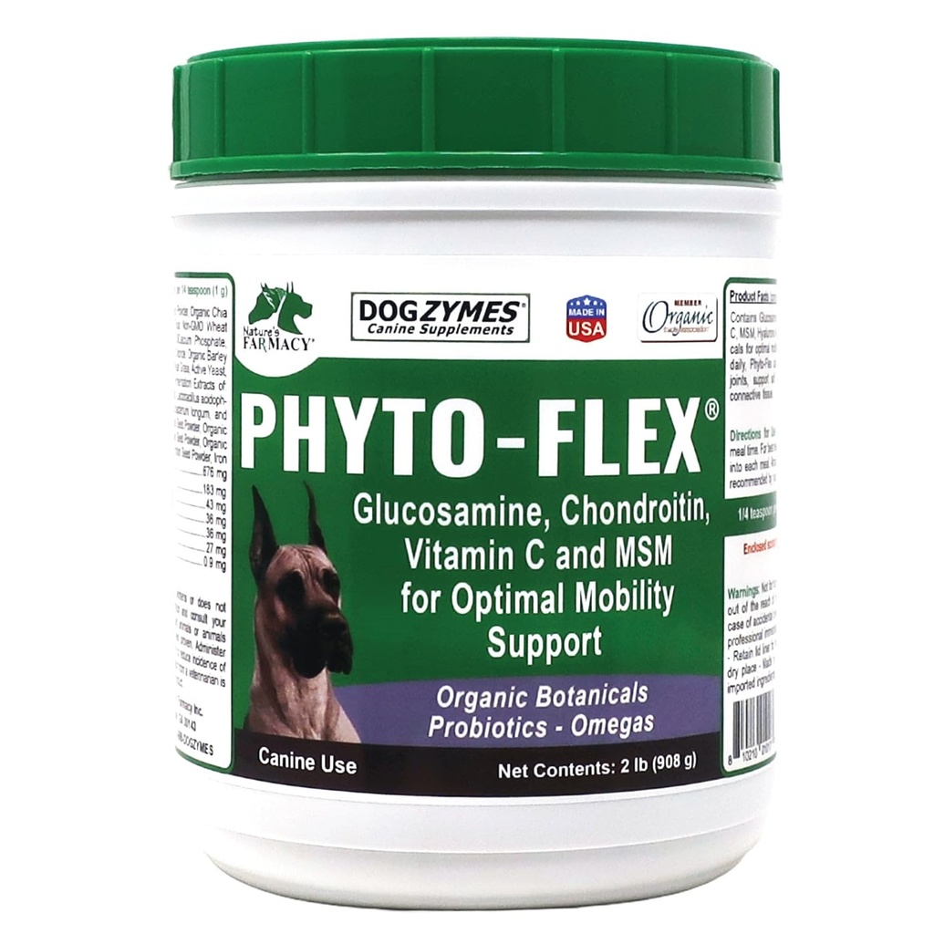 Dogzymes Phyto Flex - glükoosamiin, kondroitiin, MSM ja hüaluroonhape... (2 naela)