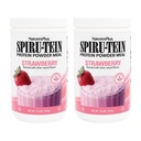 NaturesPlus SPIRU-TEIN, maasikas - 1,2 naela, pakend 2 - taimepõhine valgu raputamine - mitte-GMO, taimetoitlane, gluteenivaba - 32 kokku