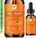 Sea Moss Vedel tilgad - Orgaaniline Iiri meri Moss Toores geel Burdock Juur, Tumeric, Spirulina, merevetikas Moss Gel Supplement soolestiku tervise ja antioksüdandid - 2 Fl Oz