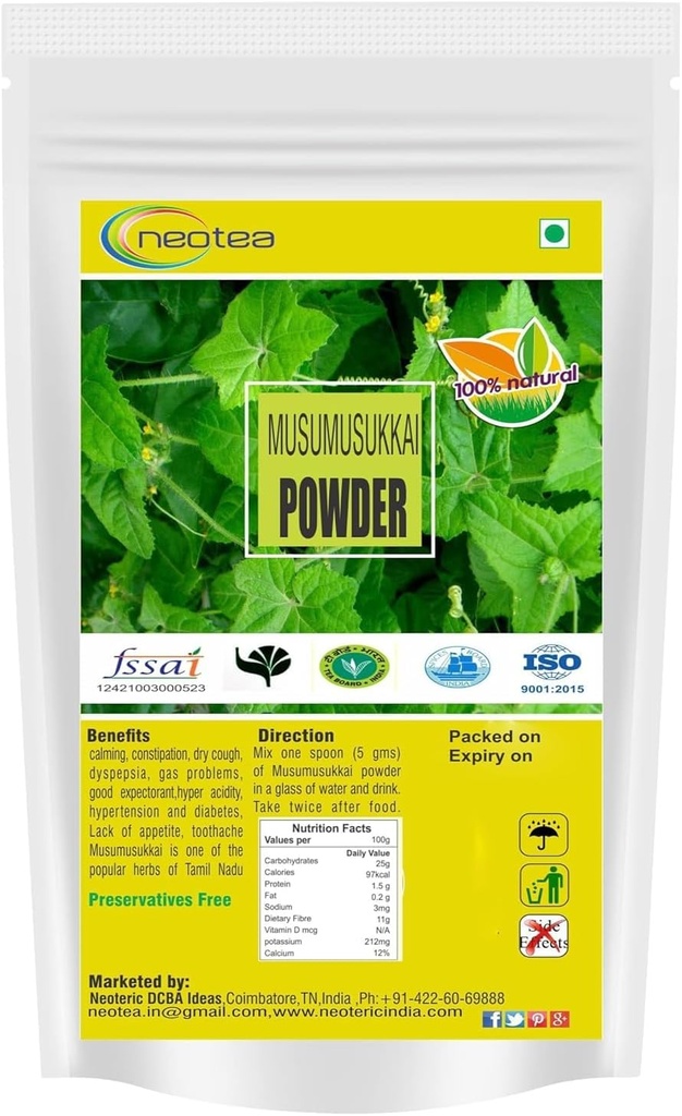Neotea Lina Musumusukkai Pulber | Mukai Maderaspatana Pulber 300 Gm Pakend 1 | Looduslik Taimne Täiendus | Orgaaniline ja mitte-GMO | Ajurveeda Heaolu ja Tervisetoetus