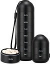 Zannaki Upgrade Suur Metal Travel Pill Korraldaja, Veekindel Nädala Pill Box, Portable Alumiinium Alloy Pill Case Container, BPA Tasuta 7 päeva Meditsiini Korraldaja hoidja Vitamiin, Pillid, Täiendus