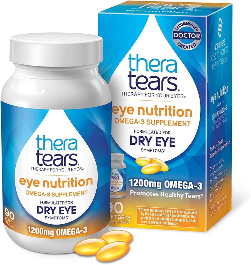 Theratears Toitumine 1200mg Omega-3 Lisa 90 kapslit (2 pakendit)