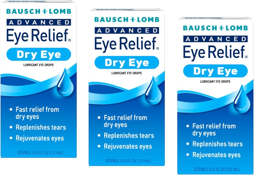 Bausch + Lomb Advanced Eye Relief, määrdeaine silmatilgad kuivadele silmadele, niisutav ja rahustav, pisarad kiireks leevendamiseks, 0,5 Fl Oz
