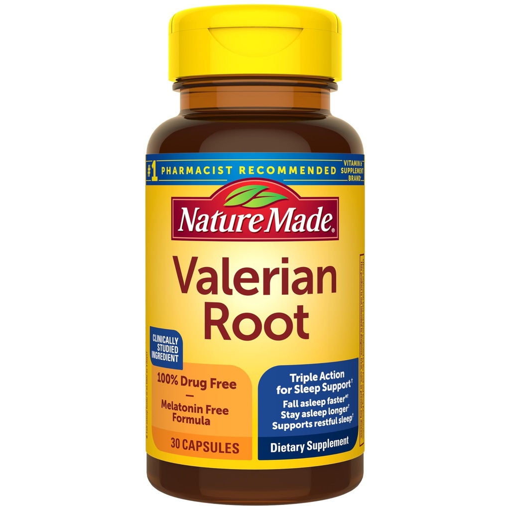 Nature Made Valerian Juur Sleep Support, Melatoniini Tasuta Uneabi Täiskasvanutele, 30 Valerian Juurkapslit, 30 Päeva Varustus