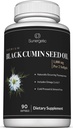 Sunergetic Premium Black Cumin Seed Oil Softgels – 1000 mg Black Seed Oil Per Serving – Non GMO Cold Pressed Nigella Sativa – Sisaldab Tümokinone & Omega - 90 Softgels