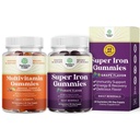 Komplekt multivitamiini Gummy B12 Biotin tsink ja vitamiin D ja ekstra tugevus Raudkummid naistele ja meestele - Potent 45mg serveerimiseks närimistable raualisandi naistele ja meestele Vit C