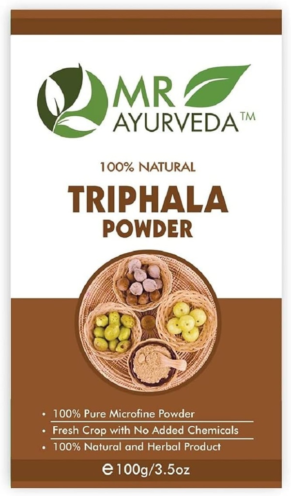Üksteist Zone 100 Pure Triphala Pulber | Triphala Pulber nahale | Triphala Pulber Orgaaniline | Triphala Pulber juustele | Triphala Pulber näole | Lisatud kemikaale pole, 100 Grams