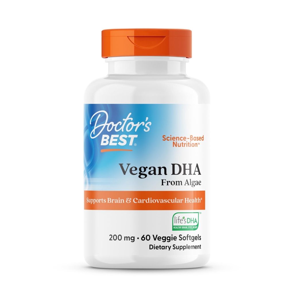 Arstid Parim Vegan DHA Vetikatest, Toetab Aju Ja Südame-veresoonkonna Tervist, Mitte-GMO, Gluteenivaba, Sojavaba, Vegan 60 Veggie Softgels