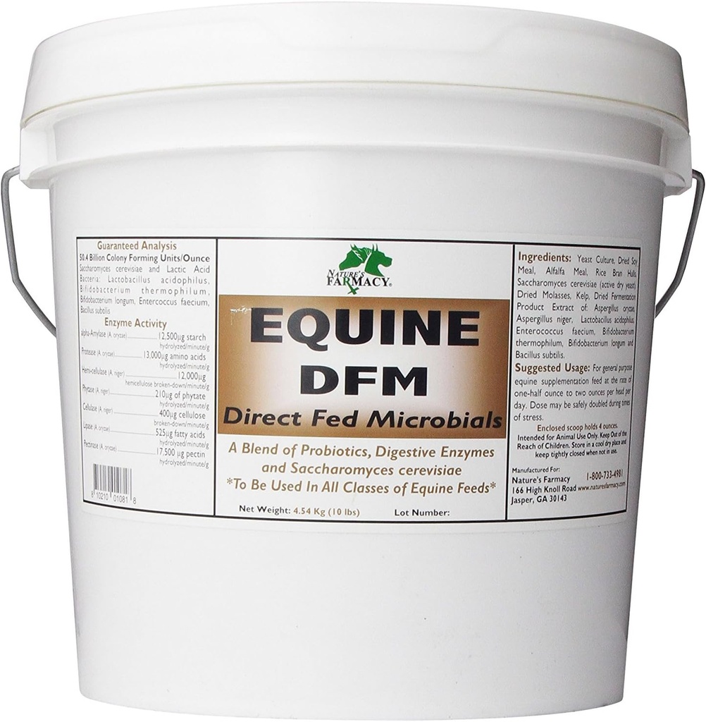 Nature's Farmacy Equine DFM (Direct Fed Microbial) Live probiootikumid, Enzymes 50 miljardit CFU Ounce (5 naela)