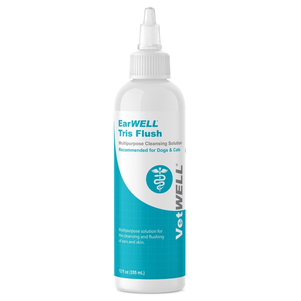 VetWELL Dog Ear Cleaner lahendus ja infektsiooniravi koertele ja kassidele, Tris Otic Cleanser tilgad aitavad kõrvaldada lõhna ja leevendada infektsioone - 12oz
