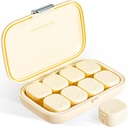 Daily Pill Organizer, 8 komponenti kaasaskantavad pillid juhul, niiskus-tõestus pillid juhul, pillide dispensaatorid, reisi pillide konteiner, et hoida vitamiine Pillid Maksaõli Regulaarne tabletid (Cream White)