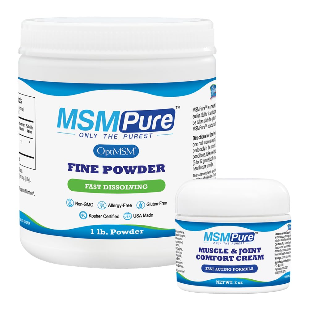 KALA TERVISHOIU MSMPure Fine Powder 1lb ja Lihas- ja liigeskoor 2oz Bundle
