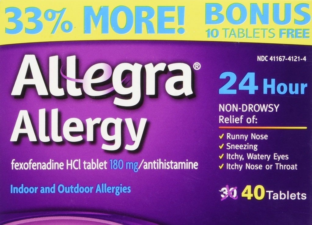 Allegra allergia 40 tabletti (Bonus Pack - 33% rohkem) 24 tunni kaitse - mitte unisus