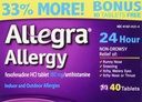 Allegra allergia 40 tabletti (Bonus Pack - 33% rohkem) 24 tunni kaitse - mitte unisus