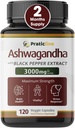 Ashwagandha kapslid 3000 mg - 120 Vegan Cap valmistatud orgaanilise Ashwagandha pulber ja juure ekstrakt. Gluteenivaba, valmistatud Ameerika Ühendriikides