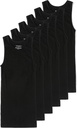 Comfneat Men's 6-Pack A-Shirts Tight Fit Tank Tops Cotton Spandex Undershirts