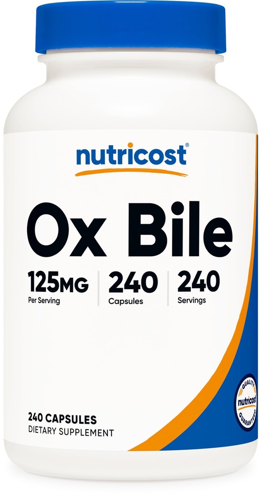 Nutrikost Ox Bile kapslid 125mg, 240 kapslit - mitte-GMO