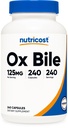 Nutrikost Ox Bile kapslid 125mg, 240 kapslit - mitte-GMO