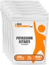 BulkSupplements.com Kaaliumtsitraadi pulber - hüdratsioonitoetuseks, mineraallisandiks, kaalium 99mg - gluteenivaba, 300mg ühe serveerimise kohta, 1kg (2,2 naela) (pakk 5)