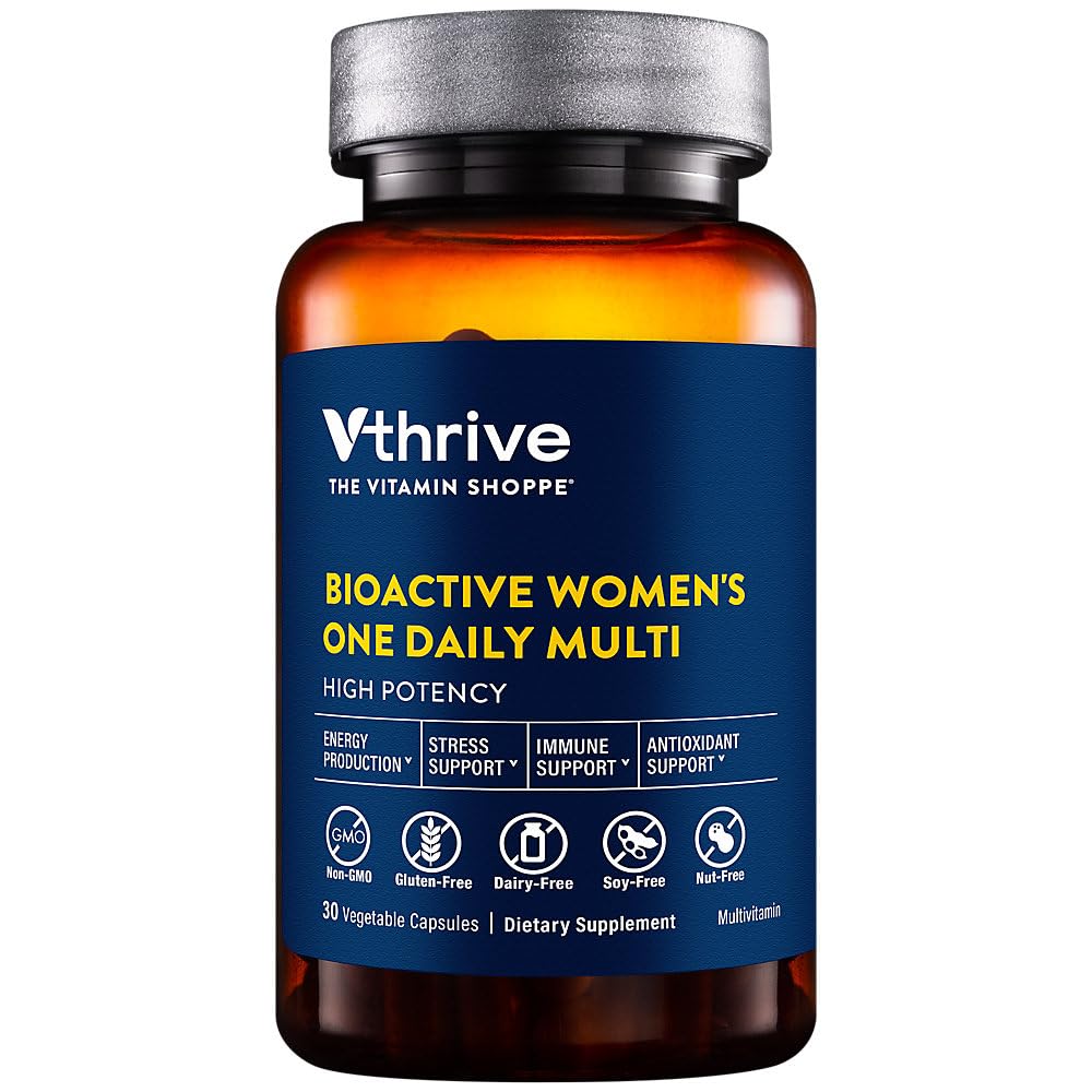 Vthrive Once Daily Bioactive Multivitamiin naistele Täpsem valem, et toetada tervislikku vananemist, stressi juhtimist ja üldist elujõudu oluliste toitainetega (30 taimset kapslit)