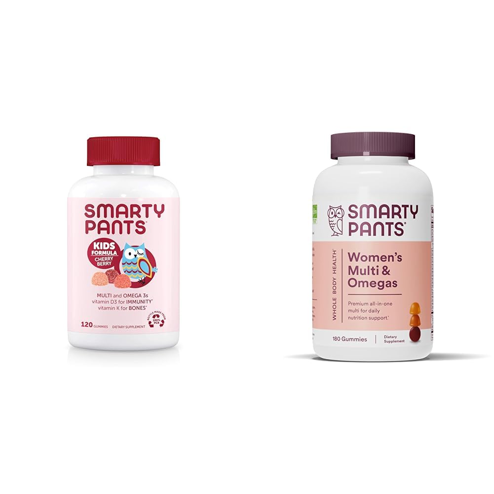 SmartyPants Kids Multivitamiini Gummies & Naiste Multivitamiini Gummies: Omega 3 Kalaõli (EPA / DHA), Metüülfolaat