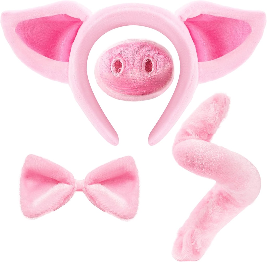 Spooktacular Creations Roosa siga Dalmaatsia kostüüm komplekt kõrvade nina saba ja Bow lips, Animal Costume tarvikud Unisex