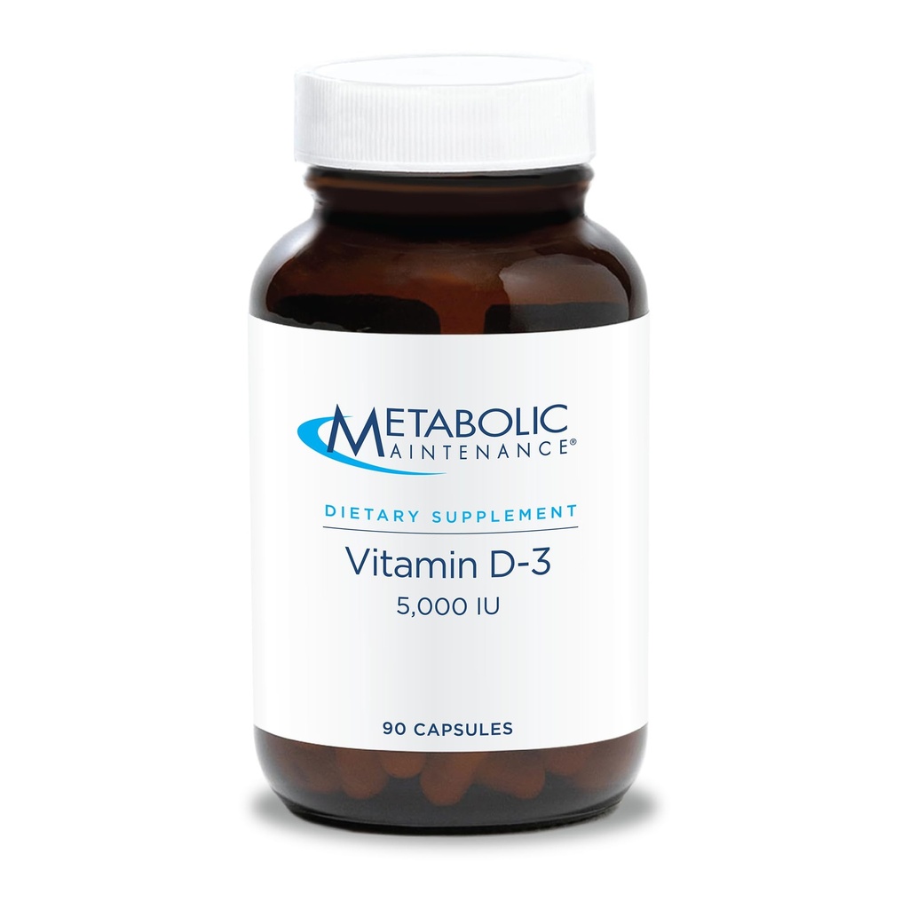 Metaboolne hooldus Vitamiin D3 5000 RÜ - Superior Imendumine Puhas Vitamiin D3 ja Vitamiin C - Extra Tugevus Luu, Immuunsus, meeleolu + südame-veresoonkonna tugi täiendada, ei täida (90 Softgel kapslit)