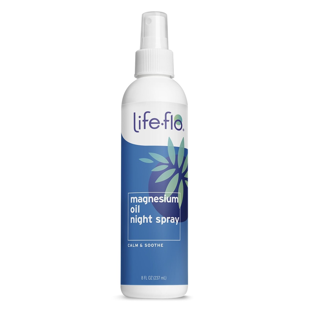 Life-flo Magnesium Oil Night Spray, rahustav Magneesium Spray w / Magneesium Chloride alates Zechstein Seabed ja Lavendliõli, Rahustused ja Lõõgastav keha ja vaim, 60-päevane garantii, ei ole testitud loomadel, 8oz
