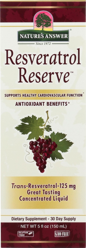 Looduse vastus Alkoholivaba resveratrooli reserv 5oz Kontsentreeritud vedelik | Antioksüdantidega pakendatud | Edendab üldist heaolu | Immuunsüsteemi tugi | üksikarv