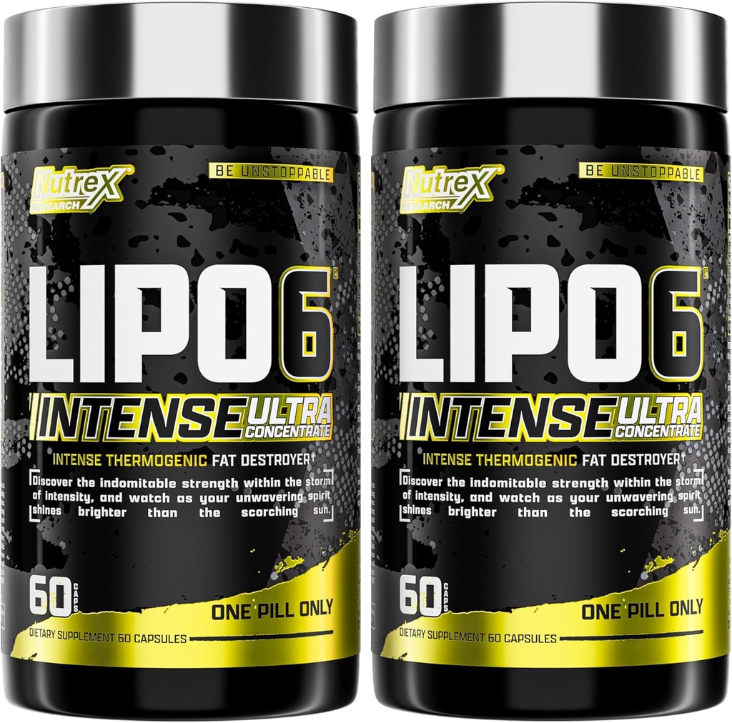 Nutrex Research Lipo6 Black Intense Ultra Concentrate Thermogenic Belly Fat Burner meestele ja naistele | Dieet Kaalulangus täiendus ja isu vähendav | Pakend 2