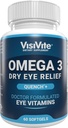 Omega 3 kuiva silma toidulisandid EPA ja DHA - VisiVite kuiva silma relief Quench + Silma vitamiinid kuivadele silmadele Omega 3 täiendusega - kuiva silma vitamiinid, mis on valmistatud Omega 3 kalaõliga - 60 softgels.
