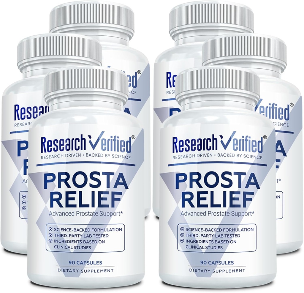 Teadustöö kontrollitud Prosta Relief - Saw Palmetto ja Bioperine - Eesnäärme Tervis, Põie Ja Kuseteede Tervis, Drive and Performance - Pure Natural, 90 kapslit (pakk 6)