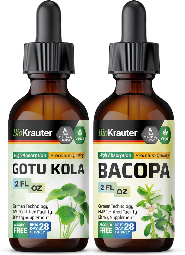 BIO KRAUTER Gotu Kola Tinktuur 2 Fl. Oz... Bacopa Tinktuur 2 Fl. Oz.
