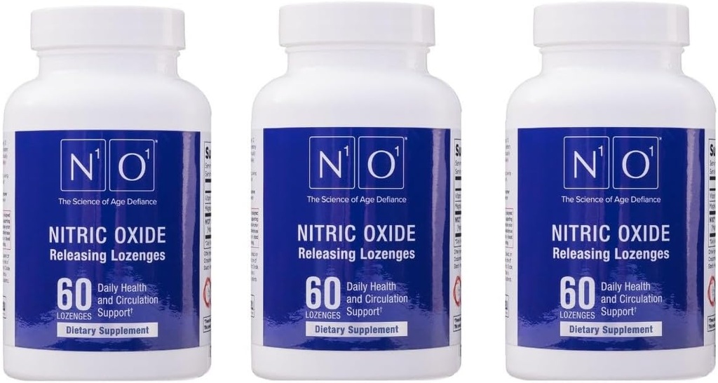 N1O1 Nitric Oxide Lozenges for Heart Health Support - Dietary Supplement for Blood Flow, Oxygenation and Blood Pressure - 180 Count
