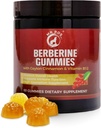 Premium Berberine Gummies 1500mg - suhkruvaba ainevahetuse toetamine Ceylon Cinnamon, kroom, magneesium, tsink ja B12-60 krahv