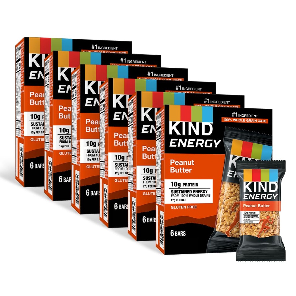 KIND energiabatoonid, maapähklivõi, tervislikud suupisted, gluteenivaba, 10 g valku, 36 krahv