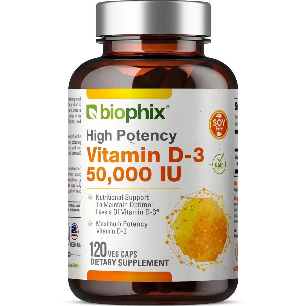Biophix Vitamiin D-3 10000 RÜ Kõrge potentsiga 120 Softgels - kõrge potentsiga Mitte-GMO Soja-Free toetab Tugevad Luud Immuunsus Tervis