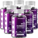 Vitamatic Iron 65 mg Gummies Supplement for Women & Men - 60 Vegan Gummies - Great Maitse Iron Gummy Vitamiinid C-vitamiini (6)