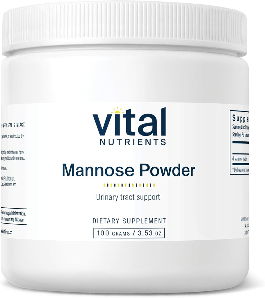 Elutähtsad toitained Mannoosipulber 100 g | Vegan D-Mannoosi lisand kuseteede ja põie toetamiseks | Gluteen, piimatooted, sojavaba | Mitte-GMO | 50 serveerimist