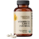 Futuuribiootikumid Vitamiin D3 5000 RÜ (125 MCG), USDA sertifitseeritud orgaaniline D-vitamiini lisand, 360 tabletti