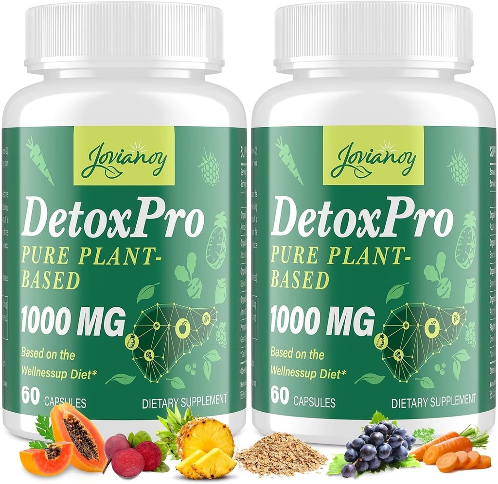 1000 MG Gentle Detox Cleanse, High-Potent, Gut Cleanse & Detox Kapslid naistele ja meestele, Natural Detoxification, Colon, Maks, Antioksüdant ja seedetrakti tugi, 120 kapslit