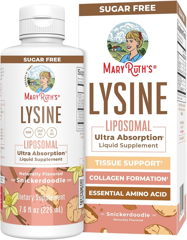 Veganlüsiini täiendus MaryRuthi | Ultra imendumine | Lüsiin 500mg | Kollageeni moodustumise tugi | Immuunsüsteemi tugilisa | Tervis ja heaolu | Mitte-GMO | Gluteenivaba | 30 Servingut
