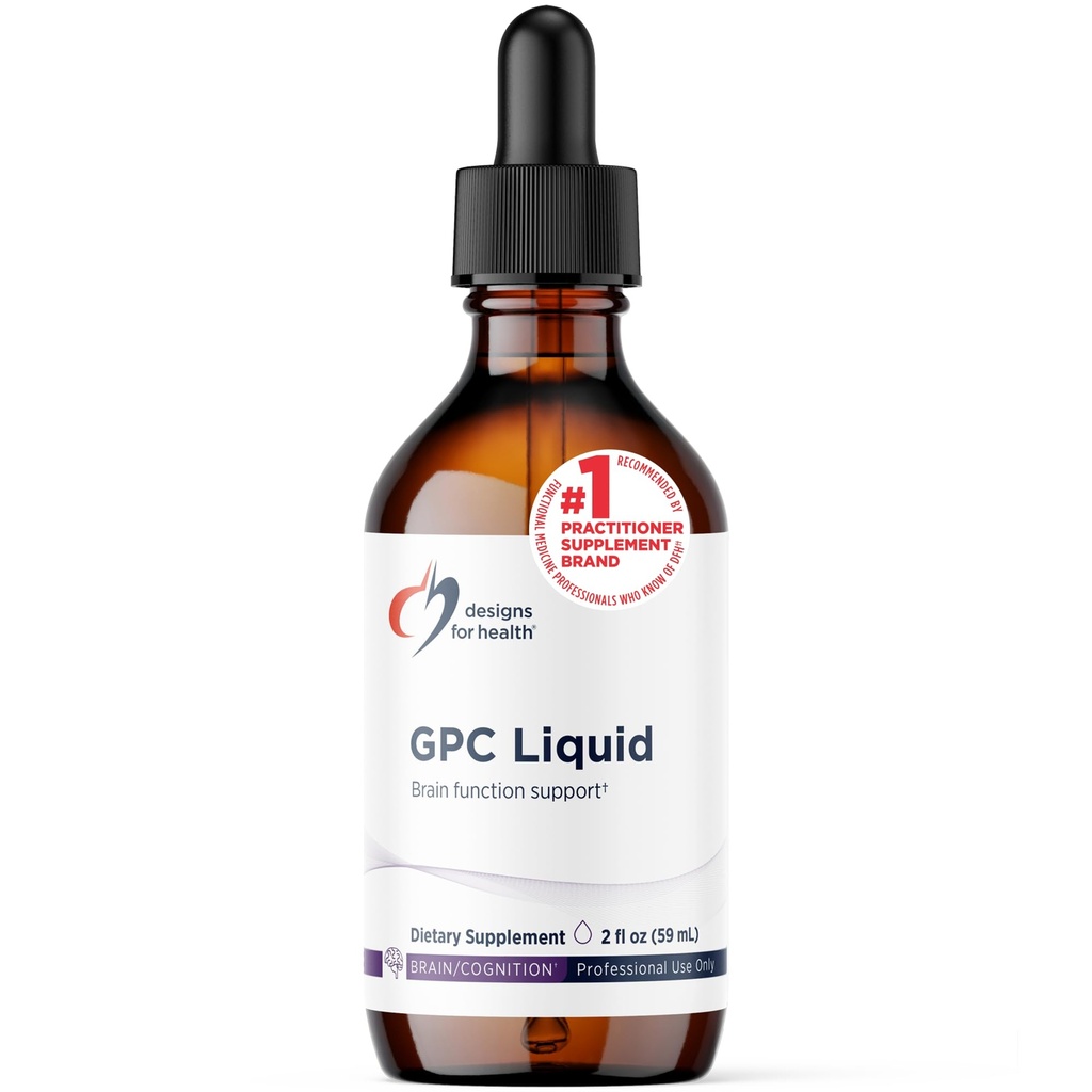 Disainid tervise GPC Vedel tilgad - 600mg Soja vaba alfa glütserofosfokoliini täiendada, Non-GMO GPC koliin päevalille letsitiini - toetab tervislikku aju funktsiooni (30 Servings / 2oz)