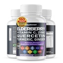 Elderberry Quercetin Bilberry Turmeric Tart Cherry Ginger C-vitamiin D3 Tsink Black Pepper - 150 kapslit - valmistatud USAs