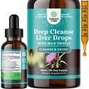 Sügav maks Puhasta, Detox & Remont piimaohakaga Vedeltilgad - Maksa Detox Vedel Artišoki ekstrakt Dandelion Leaf, Ingver & Kurkumiini immuunsuse ja igapäevase puhastamise jaoks - 2Fl OZ