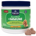 Origin Labs Allergia ja Immuunsüsteemi tugilisand, Omega 3 kalaõli, mesilaste õietolm, ternespiim, probiootikumid, soolestiku tervise prebiootikumid, naha ja naha tervis, antioksüdandid, Türgi maitse, 90 pehmed närid