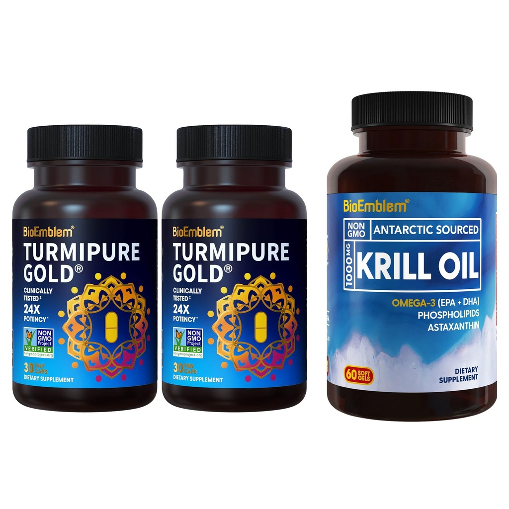 BioEmblem Turmeric Curcumin kliiniliselt uuritud TurmiPure Antarktika krillõli lisandiga